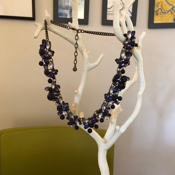 Sparkling blue statement collar necklace - Picture 2 of 3